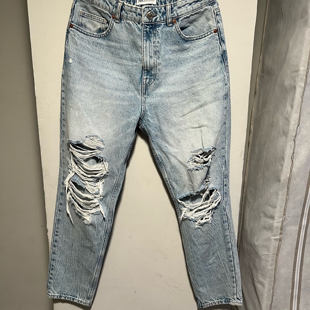 Zara Distress Denim SZ 8